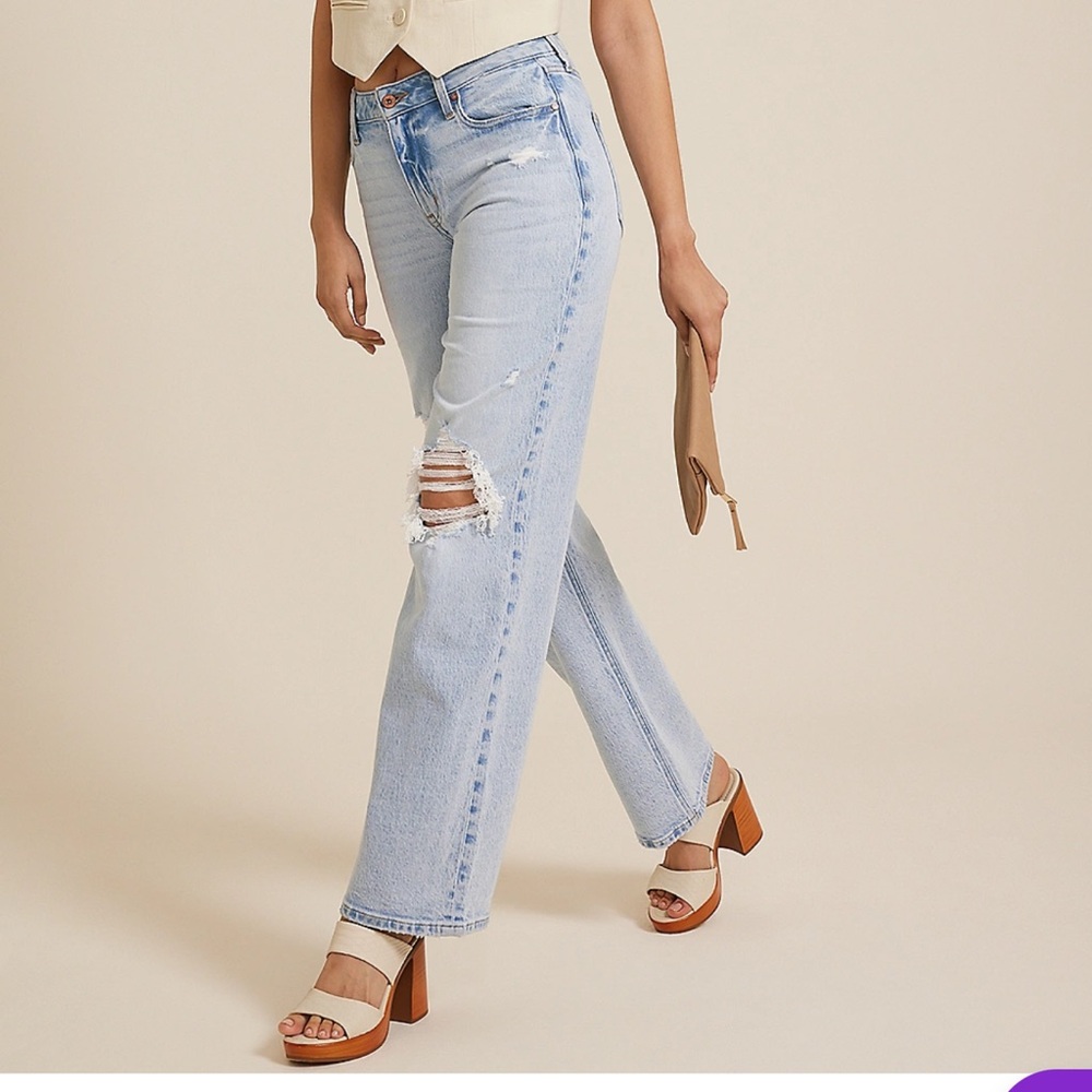 Maurice’s High Rise Ripped Wide Leg Jean - Picture 3 of 10